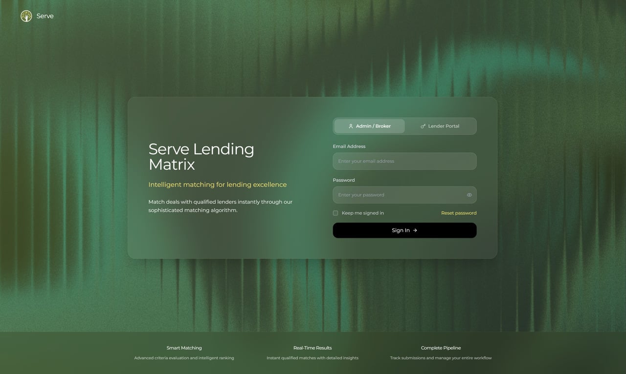 Serve Funding project screenshot