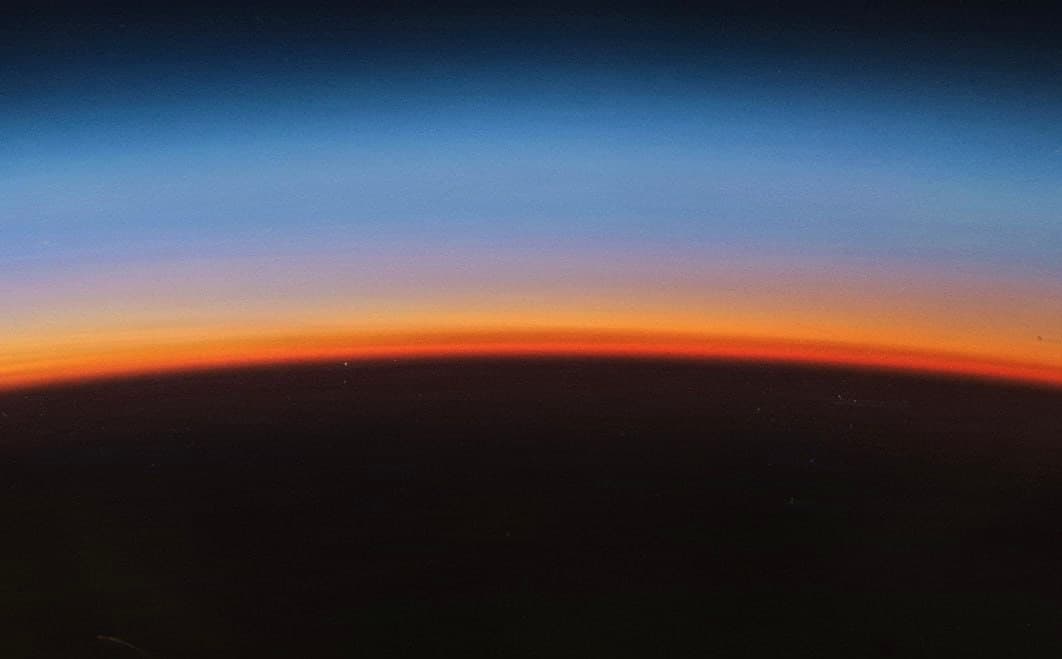 Earth's horizon at sunset — the view from the 19th floor, Tornimäe 7, Tallinn